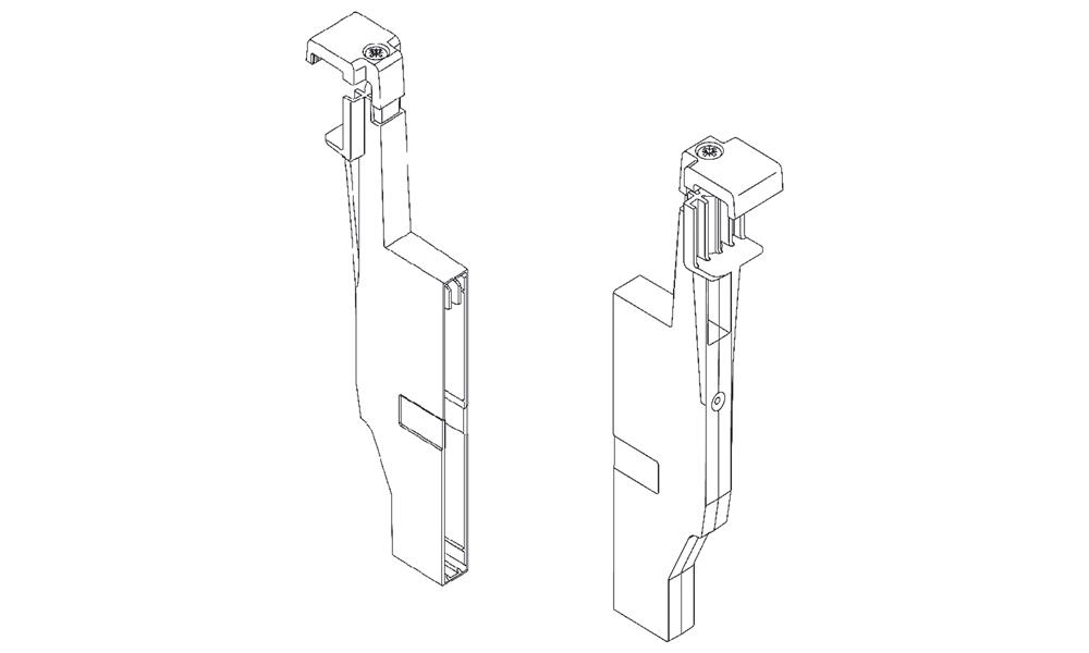 Blum Antaro / Intivo cross divider gallery rail connector silk white