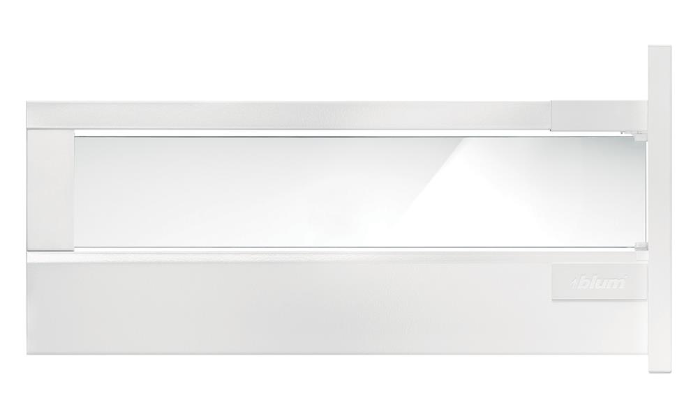 Blum Antaro Tandembox D-Height(450mm) Glass Design Element, Silk White | 50kg