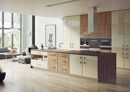 High Gloss Mussel with Milano Doors