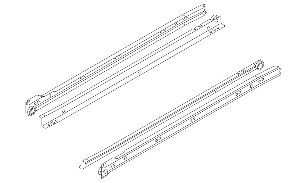 Blum single extension bottom fixed runners 600mm