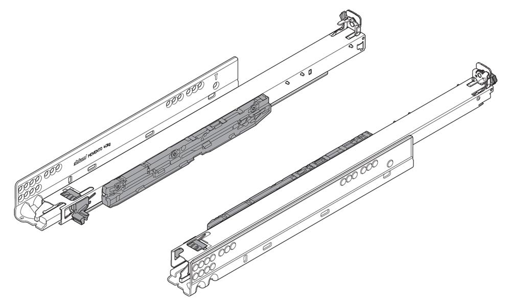 Blum full extension integrated Blumotion S Movento runner 40kg 550mm