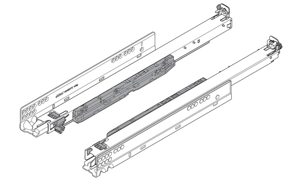 Blum full extension integrated Blumotion S Movento runner 70kg 750mm