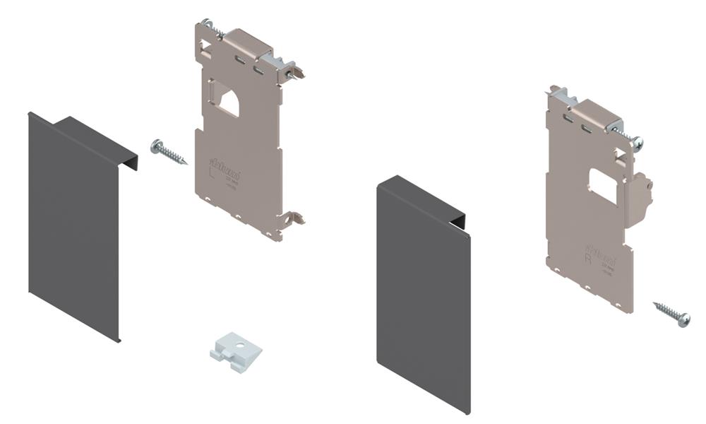 Blum Legrabox 'M' height inner drawer front fixing bracket orion grey