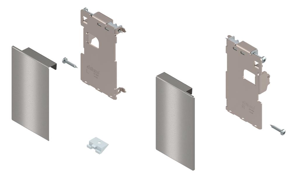 Blum Legrabox 'M' height inner drawer front fixing bracket stainless steel