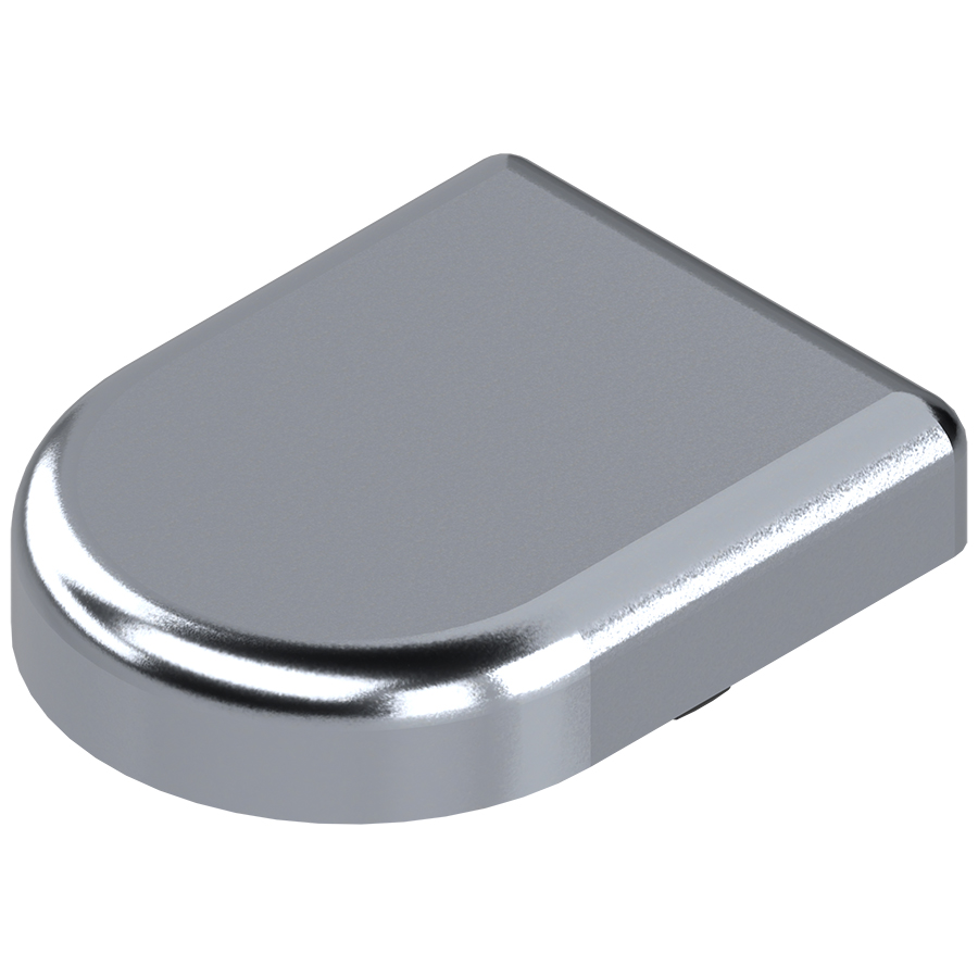 Blum 'D' Shaped Glass Door Hinge Cover Cap in chrome