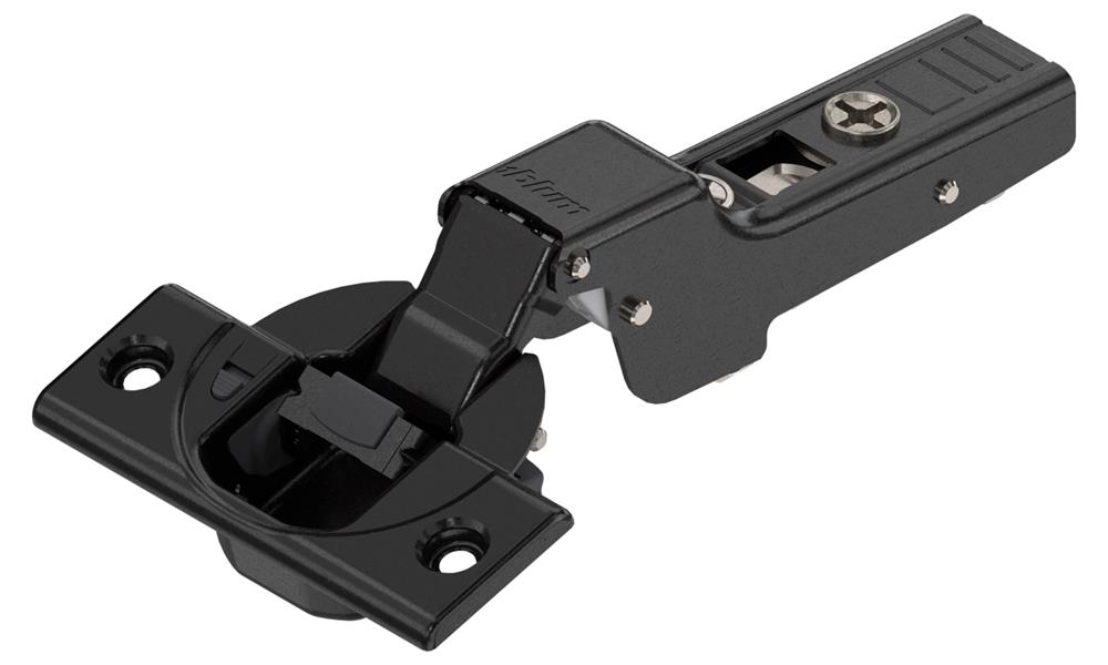 Blum 110° clip top hinge with built in blumotion half cranked. Onyx Black.