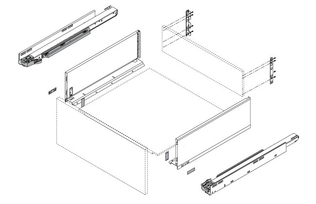 Blum Legrabox with Blumotion C height 270mm Carbon Black (40kg)