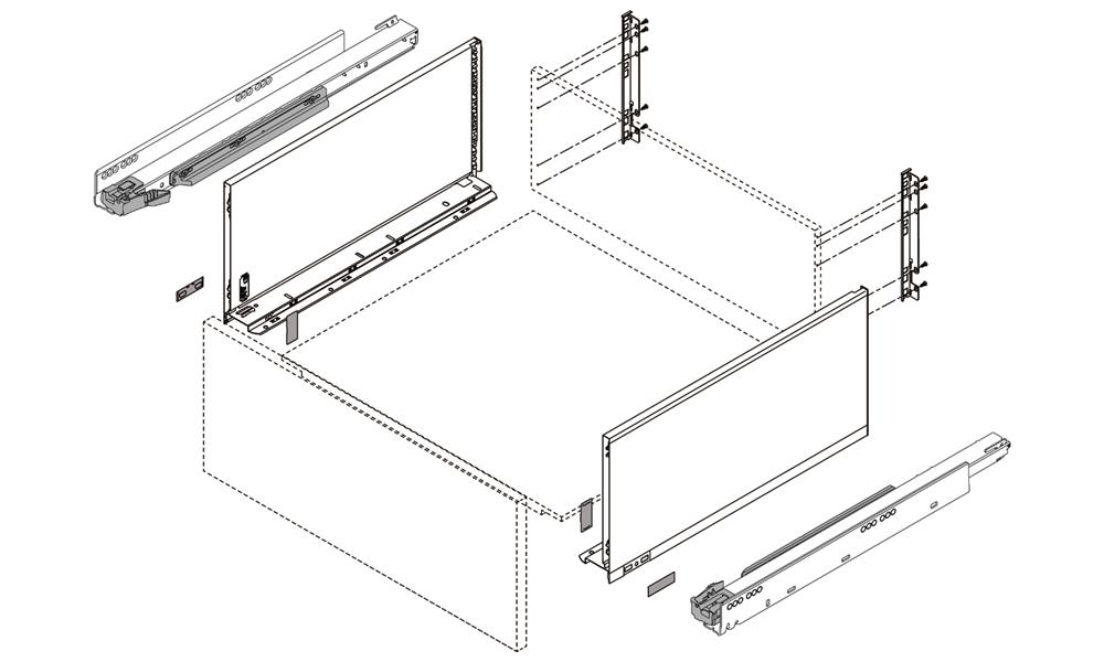 Blum Legrabox with Blumotion F height 400mm orion grey (40kg)