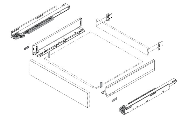 Blum Legrabox with Blumotion M height 450mm orion grey (40kg)