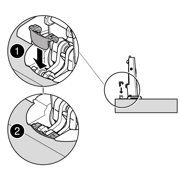 Blum opening angle stop restrictor for the 110 degree hinge built in blumotion