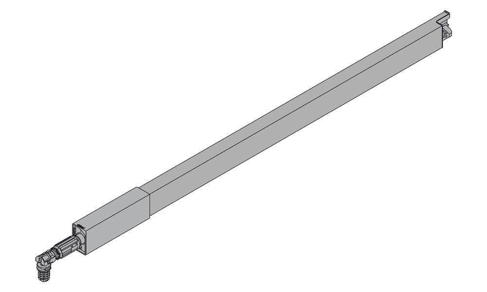 Blum Antaro CENTRAL gallery rail to suit 500mm metallic grey, LH
