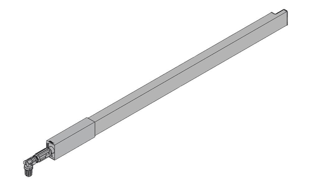 Blum Antaro CENTRAL gallery rail to suit 500mm metallic grey, RH