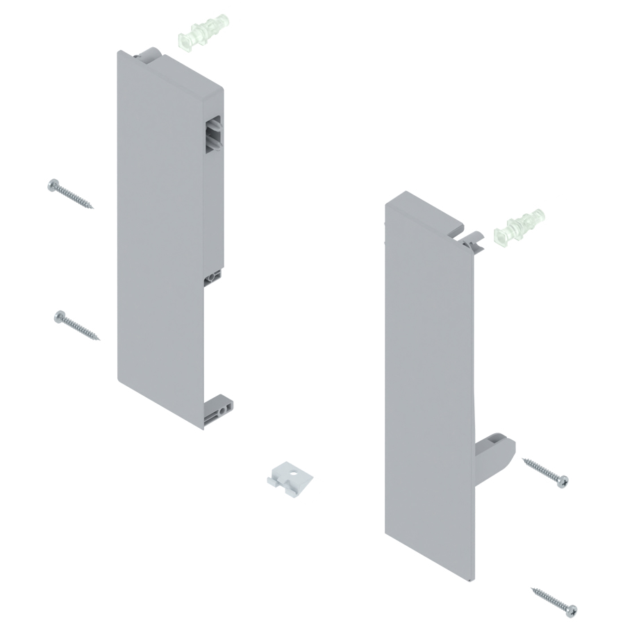 Blum Antaro front fixing brackets for D height inner drawer front white grey L&amp;R
