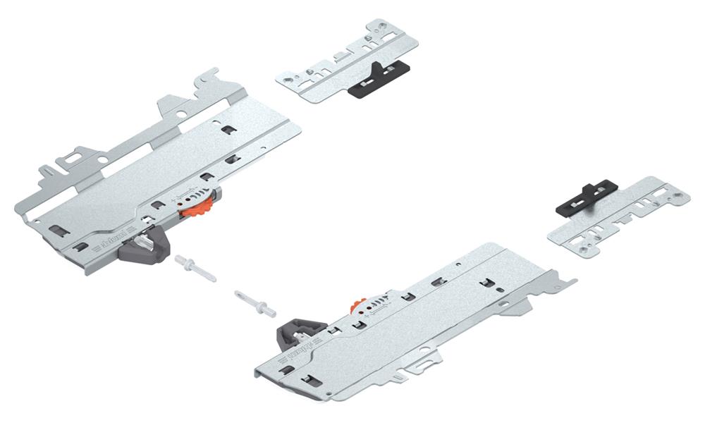 Blum TIP-ON Blumotion unit, adapter and latch set S0 for Merivobox 10Kg R&amp;L