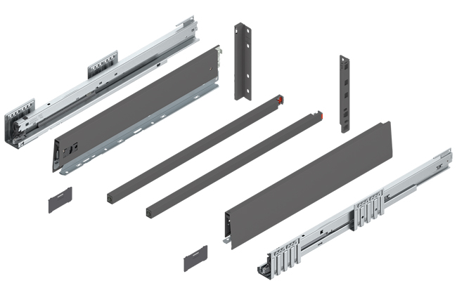 Blum Merivobox E-Height (500mm) Gallery Rail Orion Grey 70kg