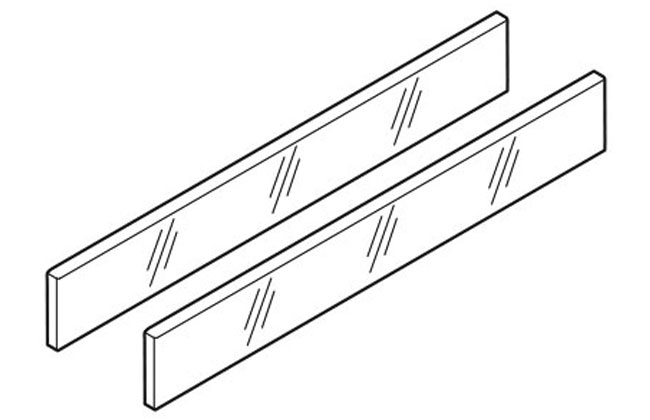 Blum frosted glass for 450mm D height Antaro, set of 2