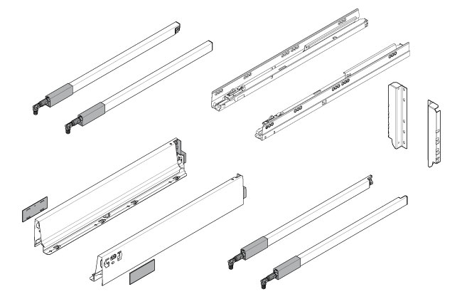 Blum Antaro Tandembox D-Height (450mm) Double Gallery Rail Silk White | 50kg