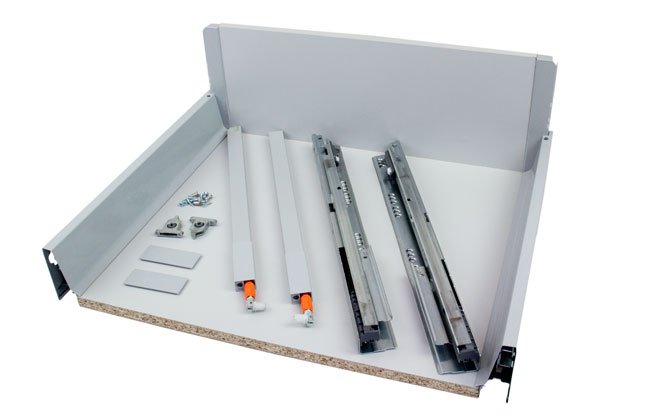 Blum Pre-assembled Antaro box metallic grey 400mm cabinet 203mm height (30Kg)