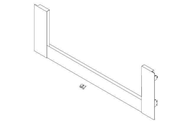 Blum Legrabox 'C' height inner drawer front to suit 800mm (element) s/steel