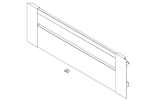 Blum Legrabox 'C' height inner drawer front to suit 1000mm (gallery) S/Steel