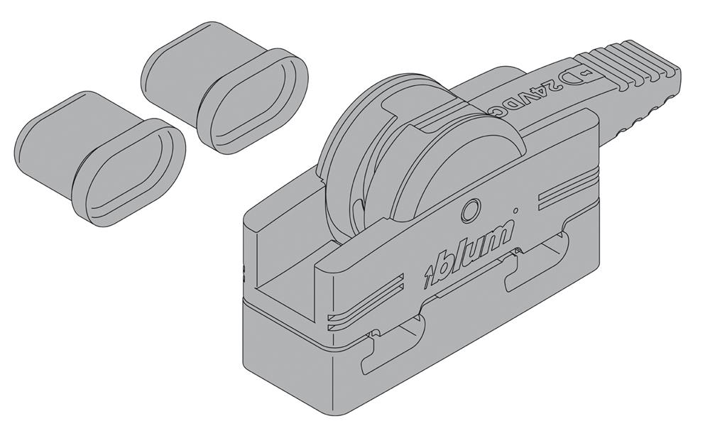 Blum Servo-Drive cable connecting node and 2 end caps