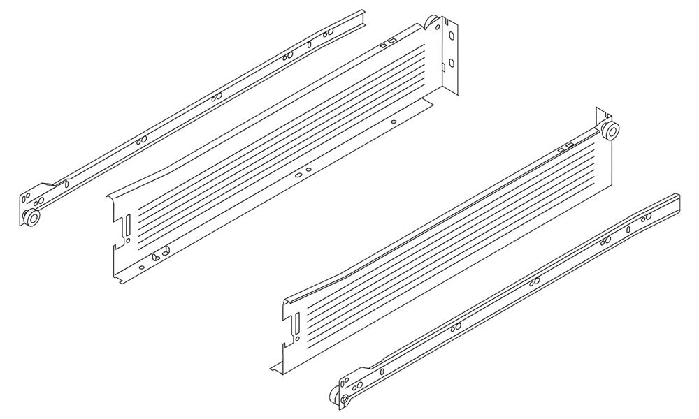 Blum cream metabox drawer 270 x 86mm