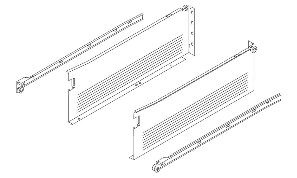 Blum cream metabox drawer 350 x 150mm